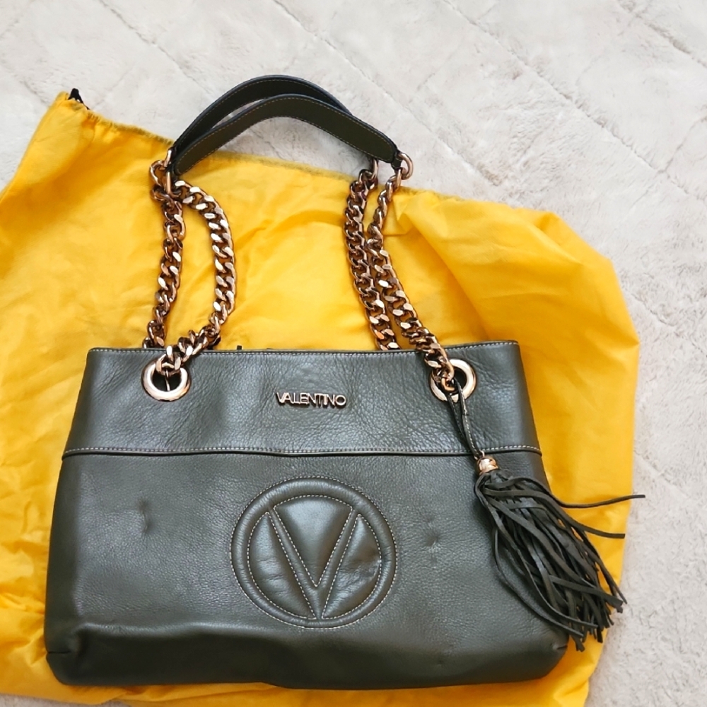 Valentino Leather Bag With Chain Strap